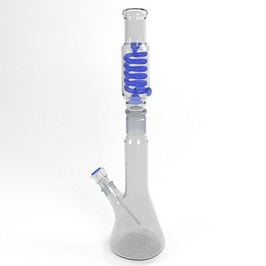 3d beaker shaped glass bong