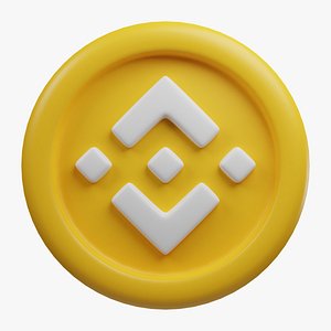 3D model Binance or BNB gold coin with cartoon style
