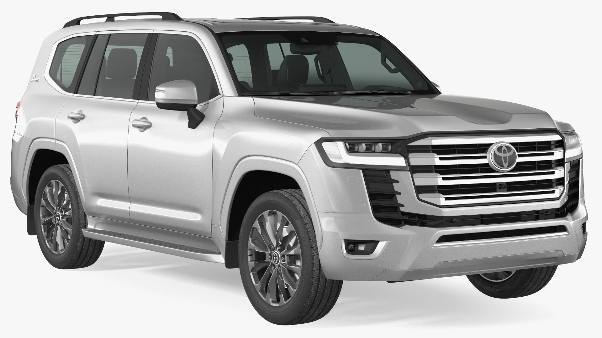 Toyota Land Cruiser Silver Light On 3D model preview