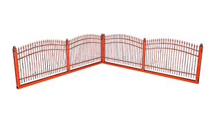 3D metal fence segment model