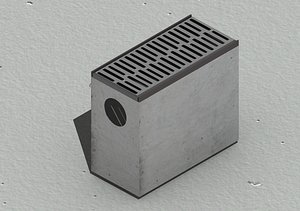 V200 Drain Catch Basin Concrete with Grate 3D Model model