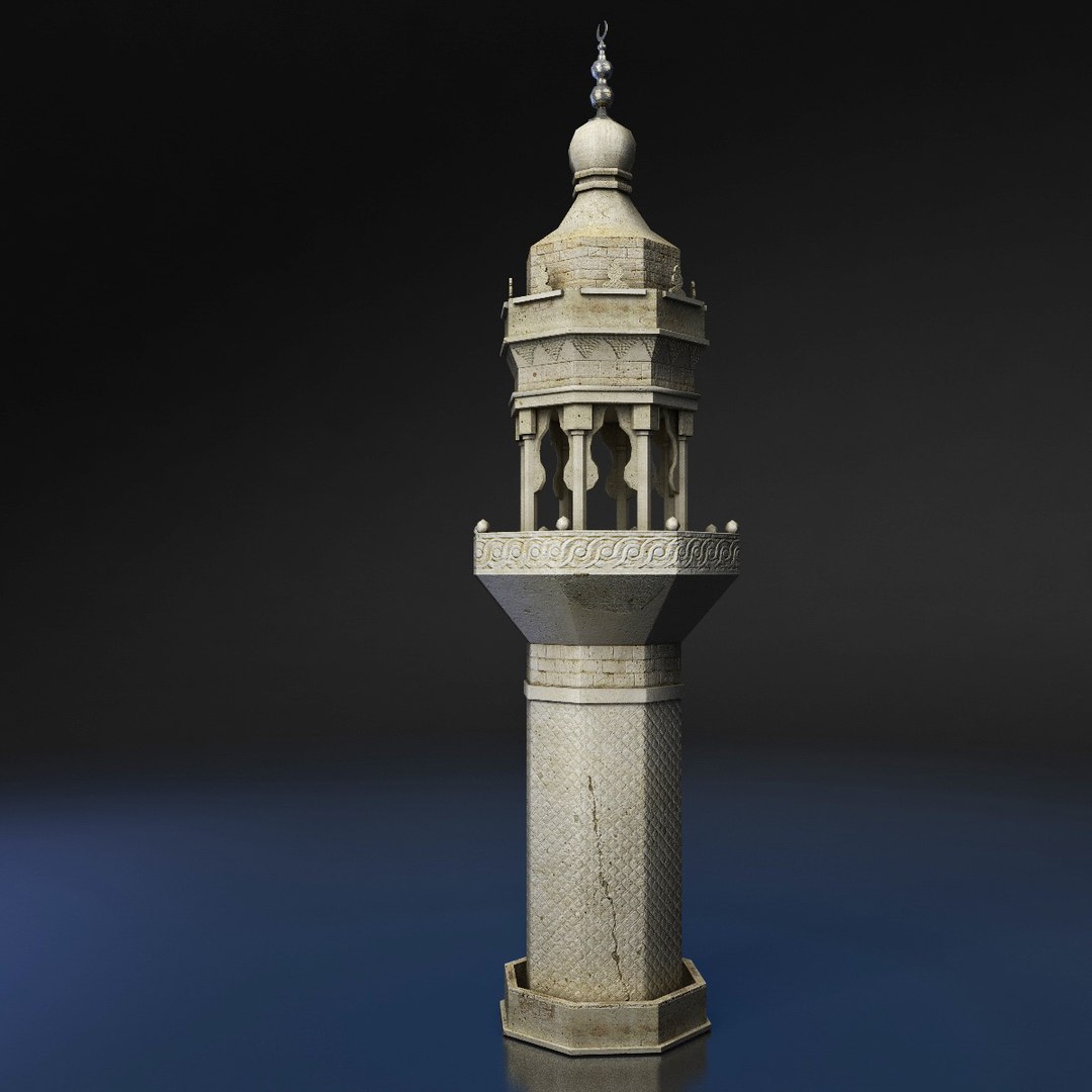 3d Minaret Mosque Tower