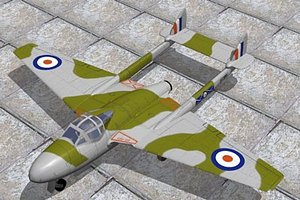 vampire jet fighter haviland 3d model