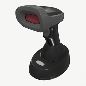low-poly barcode scanner 3D model