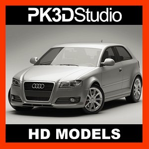 audi a3 2009 3d model