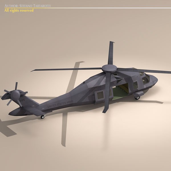 secret stealth blackhawk mh60 3d model