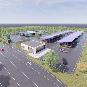 Gas Station and Vehicle Charging Station