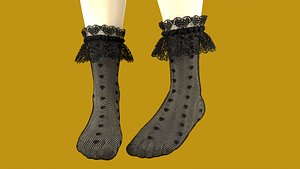 Free Halloween gift Black and White lace sock model