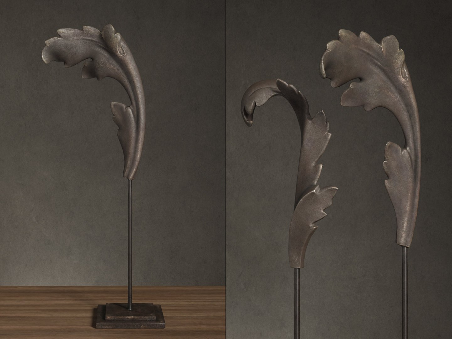 Cast Acanthus Leaves Stands 3D - TurboSquid 1162806