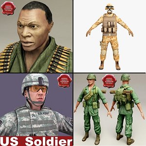 3d soldiers machine clothes