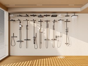 Modern Shower Head System Collection 3D model 3D model 3D model