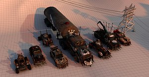 3D battle car package model