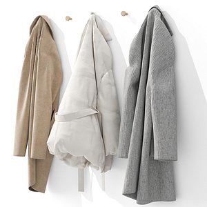 3D Outerwear and cap on hooks Set 01