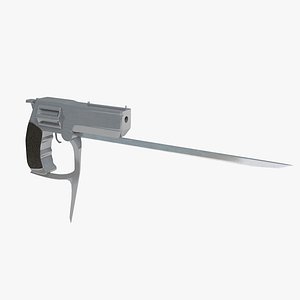 gun blade dagger 3d model