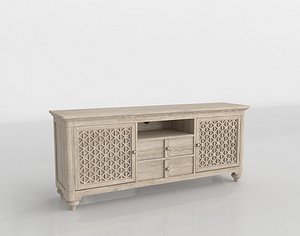 3D aspen media console brown