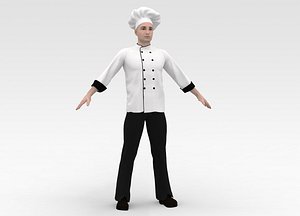 3D Male Chef model