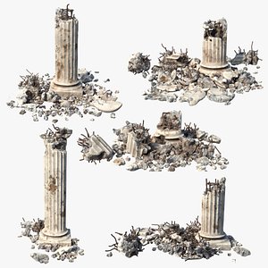 Broken Pillar Collection 3D model