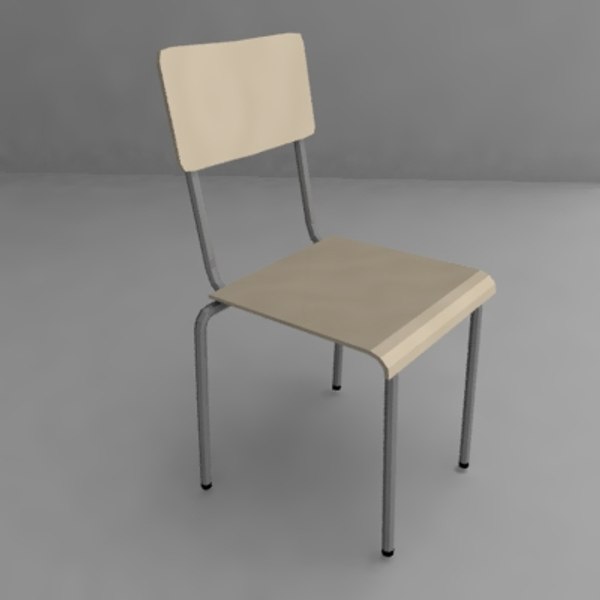 3d school chair model