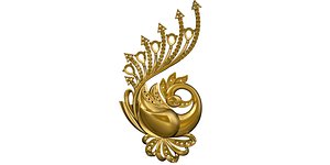 Firebird gold brooch