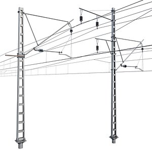 Railway contact network support 1 3D model