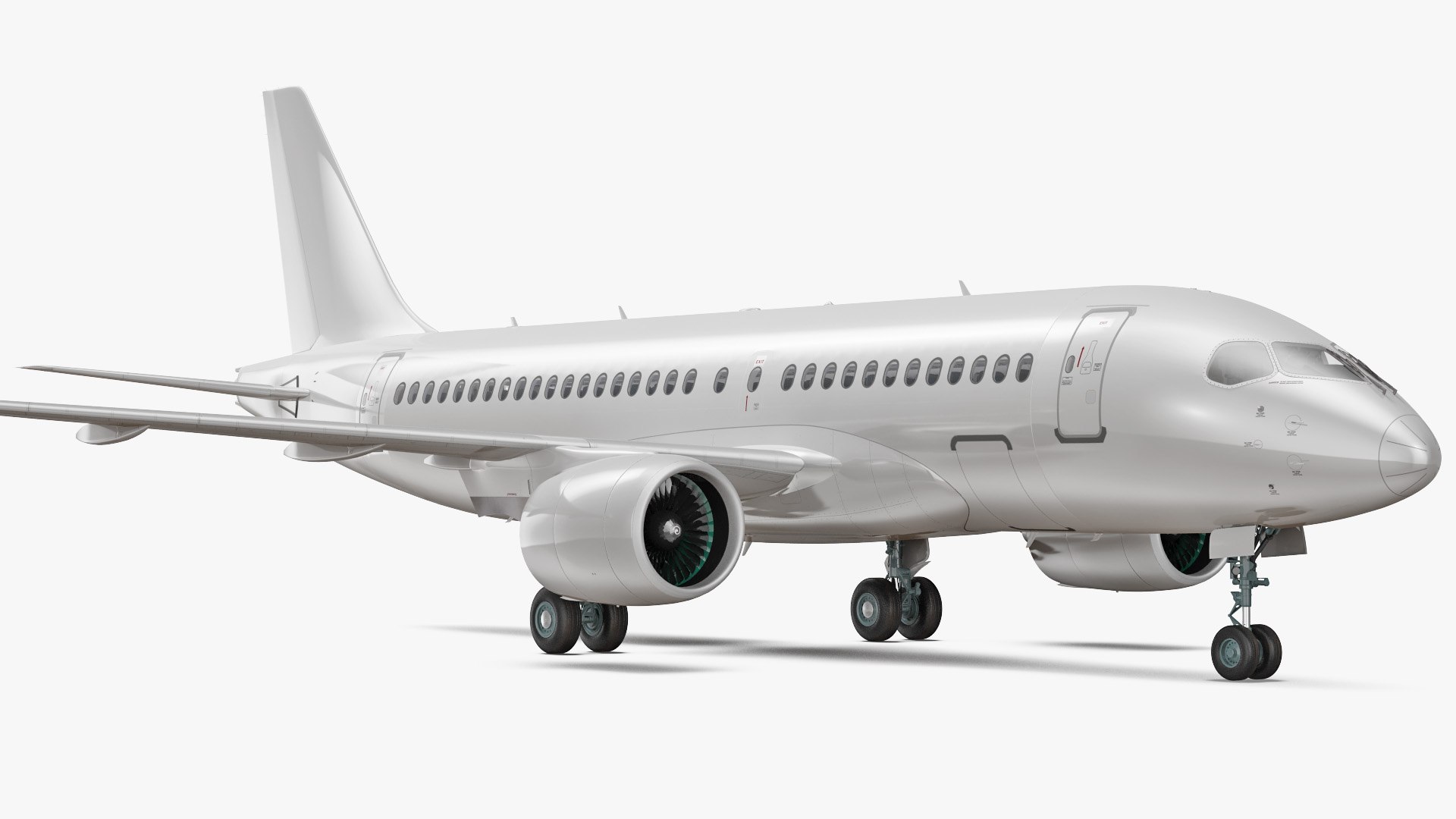 Airbus A220 100 Detailed Interior Generic 3D model preview
