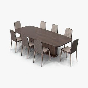 3D Dining Table And Chairs model