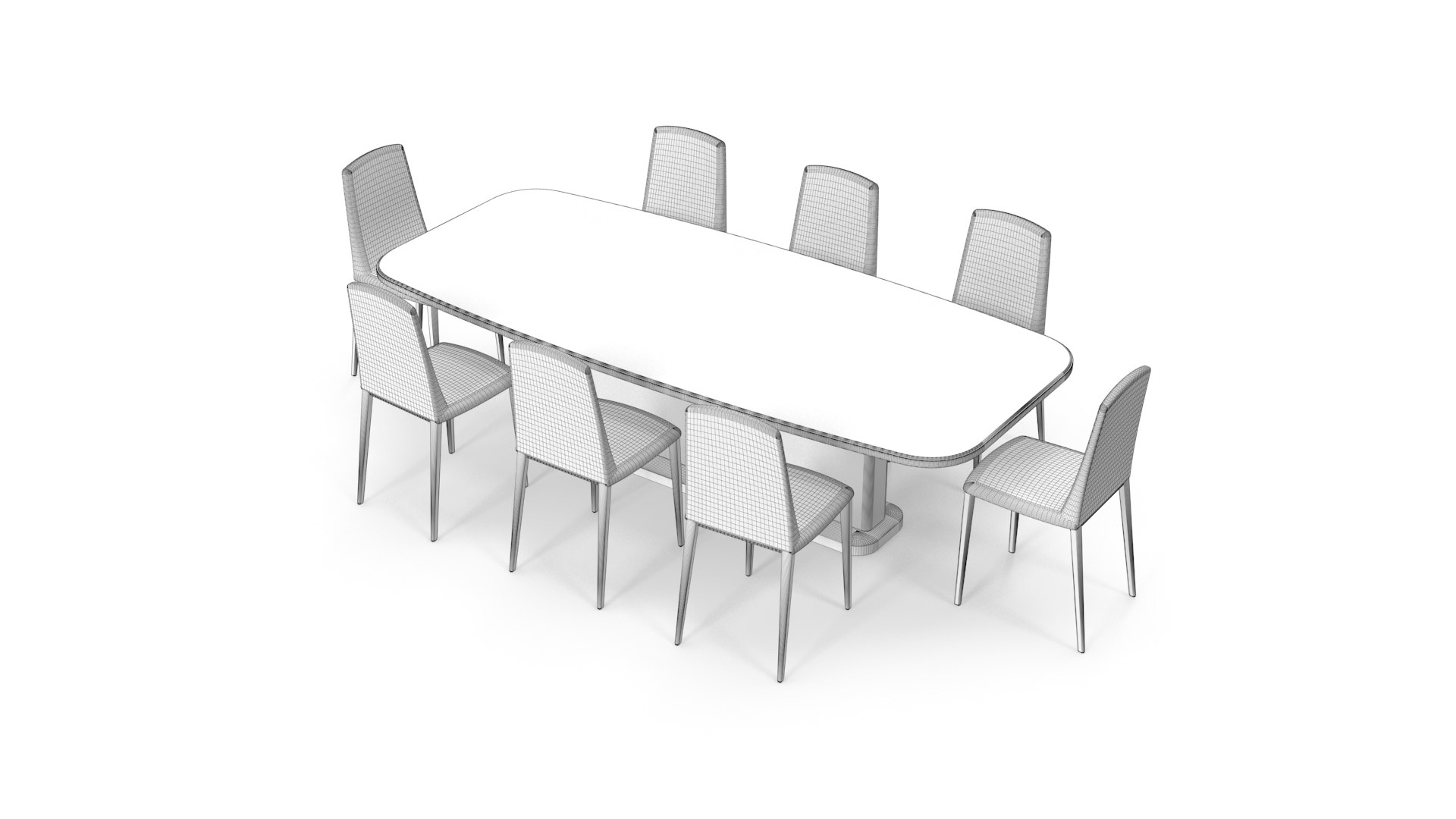 3D Dining Table And Chairs Model - TurboSquid 2140543