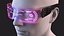 LED Cyberpunk Glasses Violet 3D model