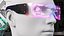 LED Cyberpunk Glasses Violet 3D model