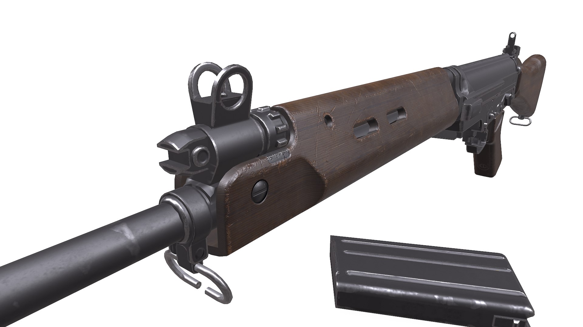 L1A1 SLR Self-Loading Rifle Low-poly PBR Model - TurboSquid 2077786
