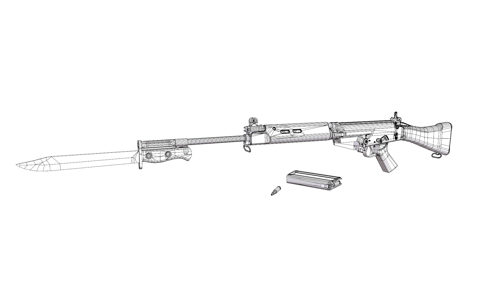 L1A1 SLR Self-Loading Rifle Low-poly PBR Model - TurboSquid 2077786