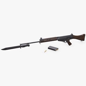 L1A1 SLR Self-Loading Rifle Low-poly PBR