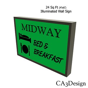 illuminated wall sign 3d max