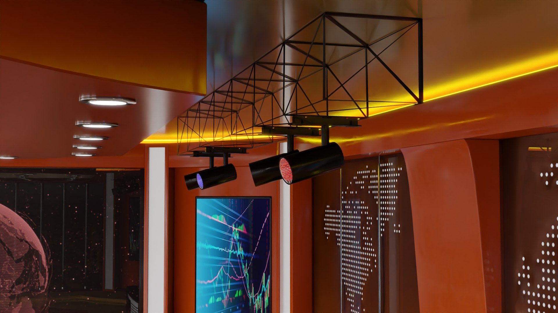 TV News Studio 3D Model - TurboSquid 2099023