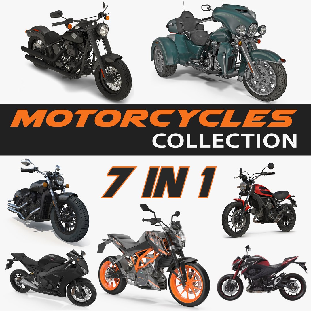 Motorcycles 3D Models Collection 3D model preview