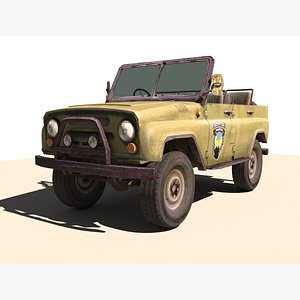 Uaz Russian Army Vehicle Lowpoly