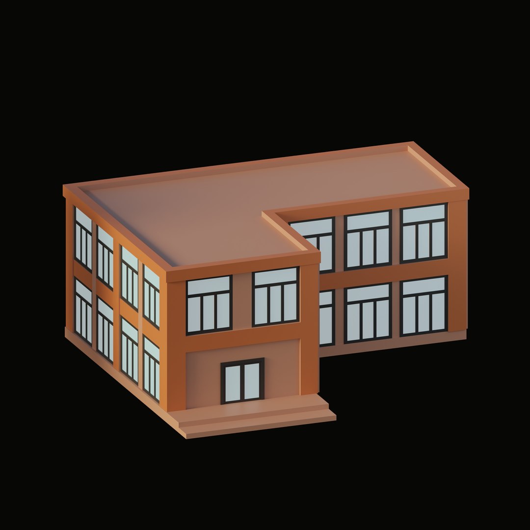 Building Cartoon 3D Model TurboSquid 2221338