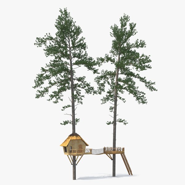 Large Tree House with Pines 3D 모델 - TurboSquid 2099501