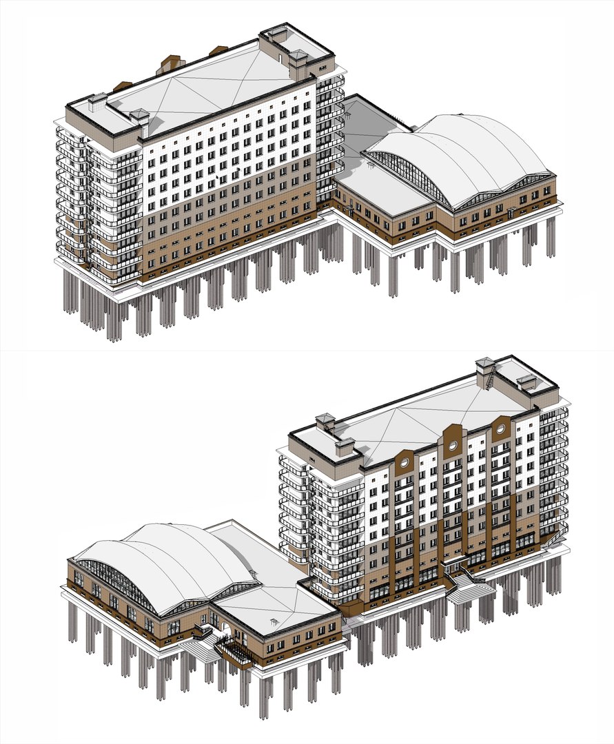 Hotel With Restaurant 3D Model - TurboSquid 2096647