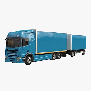 generic box truck tandem 3D model