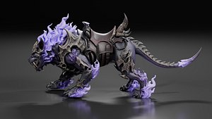 Demon Wolf Creature Low-poly