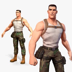 3D Cartoon male character Soldier Stan