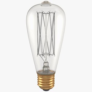 3D st64 vintage edison light bulb model