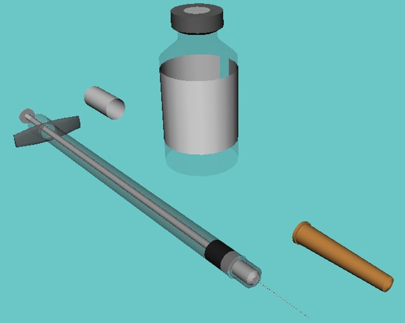 3d Model Vial Syringe