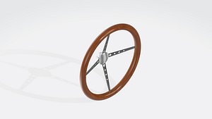 3D Old pickup truck steering wheel