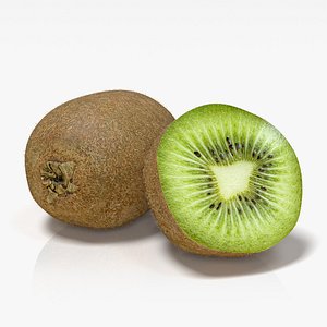 Kiwi Fruit Whole And Cut 3D model