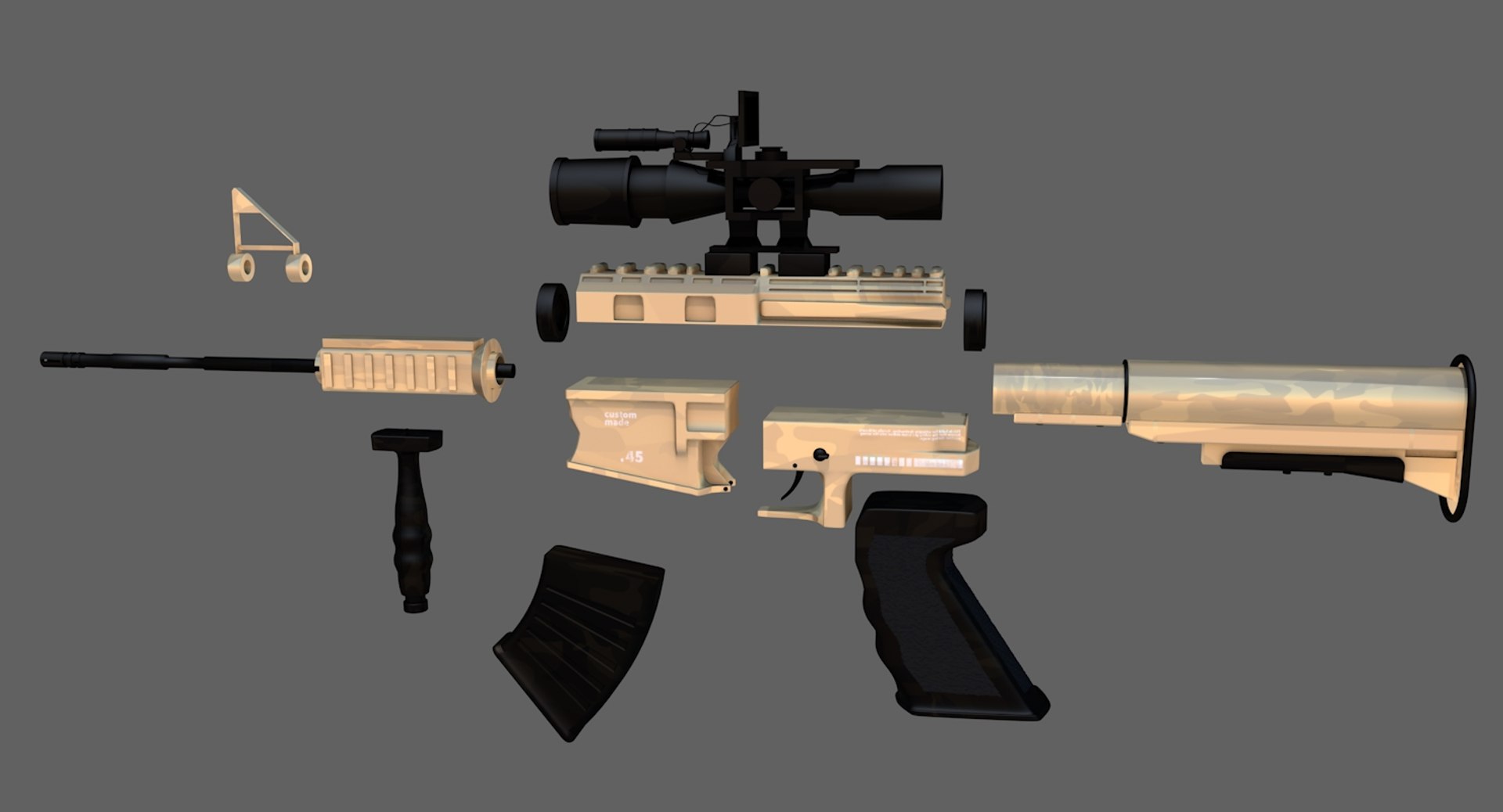 Machine gun 3D model - TurboSquid 1288226