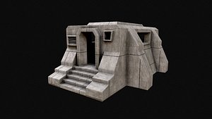 3D Military Concrete Bunker Base 5