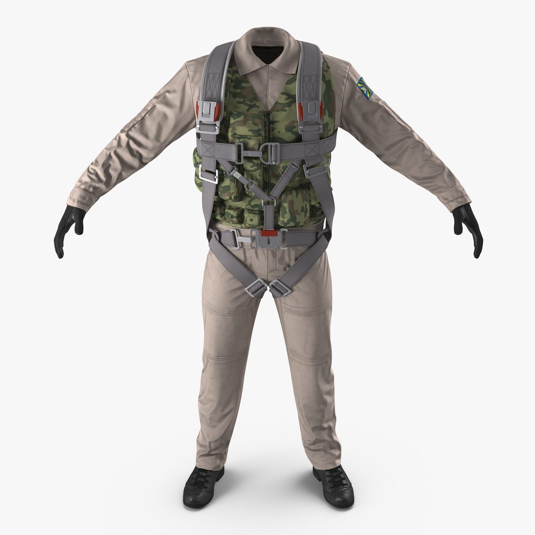 Russian Jet Fighter Pilot Uniform 2 3D model preview
