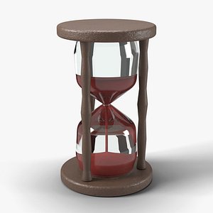 Hourglass with Blood Red Sand and Dark Wood Frame - Gothic Horror Prop